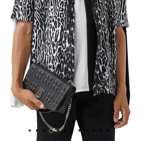 NWT BURBERRY Small Lola Quilted Leather CL Bag Black Silvertone - Picture 5 of 12